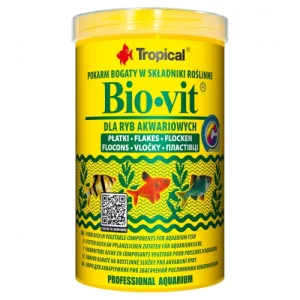 Tropical Bio-Vit Flakes 250ml (50gr) – Isırgan Otu ve C Vitamini Takviyeli Bitkisel Pul Yem