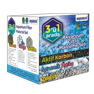 Aquawe - 3 in 1 Akvaryum Filtre Malzeme Seti (Seramik, Zeolit, Aktif Karbon)