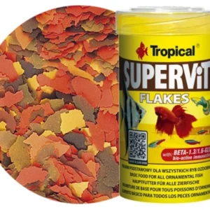 Tropical Süpervit Flakes 100ml (20gr) – %48 Proteinli Beta Glucan İçerikli Pul Yem