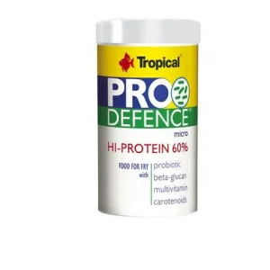 Tropical Pro Defence Micro Hi-Protein %60 100gr Kovadan Bölme – Probiyotik Destekli Yüksek Proteinli Yavru Balık Toz Yemi